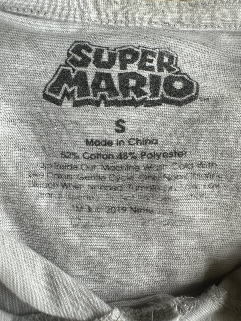 Super Mario Mushroom Kingdom Men's Hoodie Shirt Small Cotton Polyester Nintendo - Picture 3 of 3